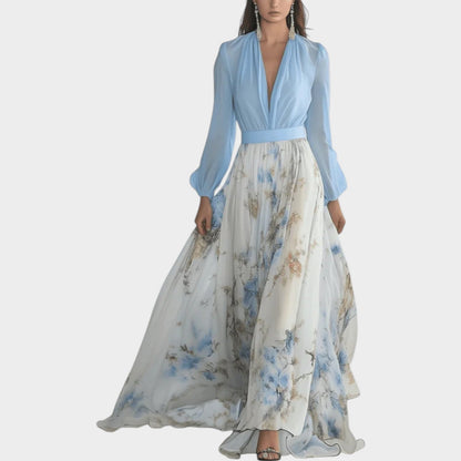 Robe Maxi en Chiffon Floral