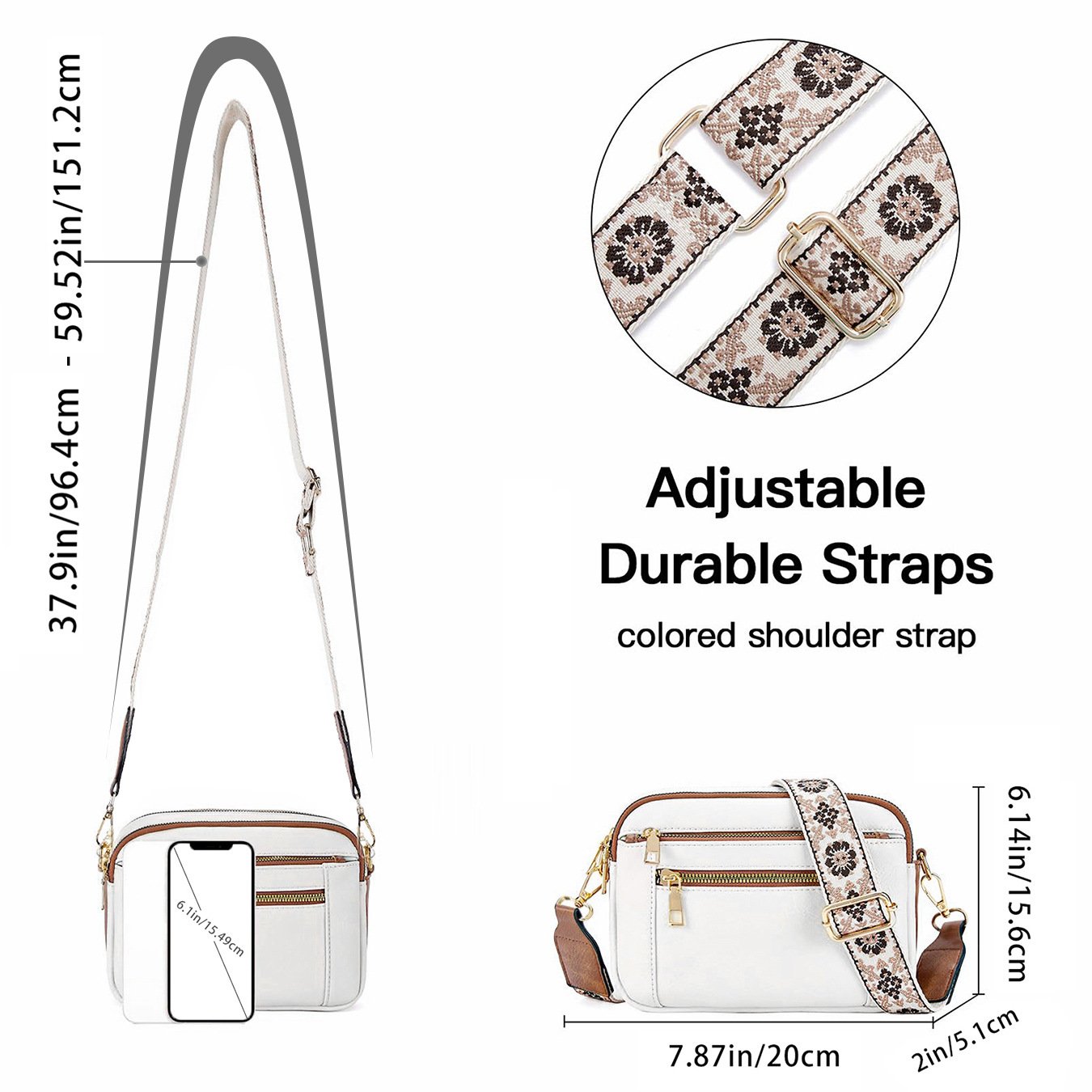 Erikka | Sac à bandoulière élégant avec bandoulière réglable à motifs