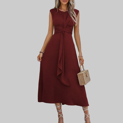 Robe Longue Élégante Sans Manches Col Rond - Robe Maxi Chic pour Femme