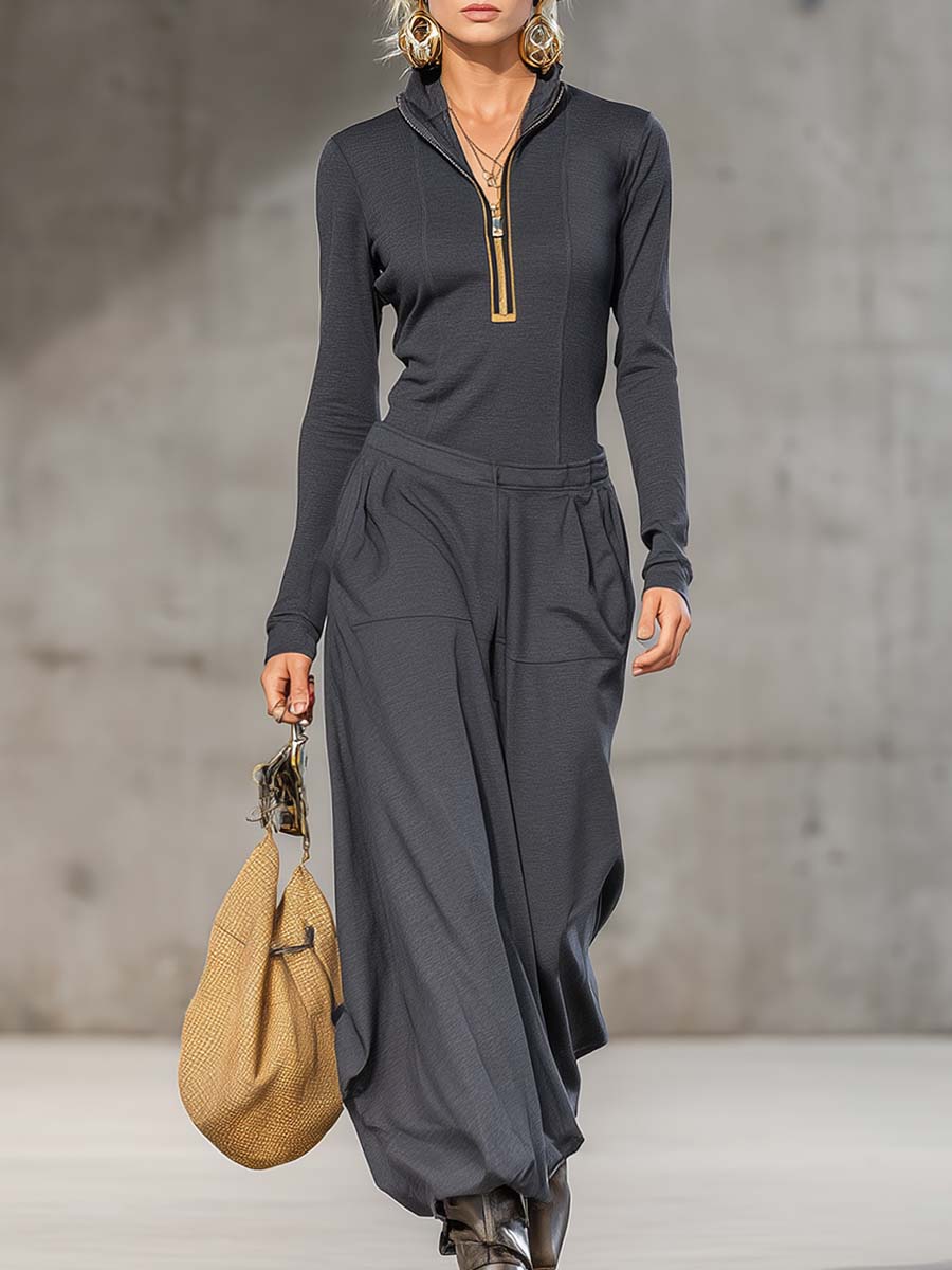 Ensemble Rétro Sportif avec Haut et Pantalons Amples