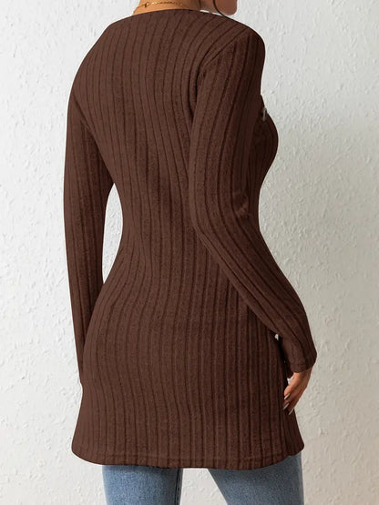 Julia™ - Haut Asymétrique à Côtes à la Mode