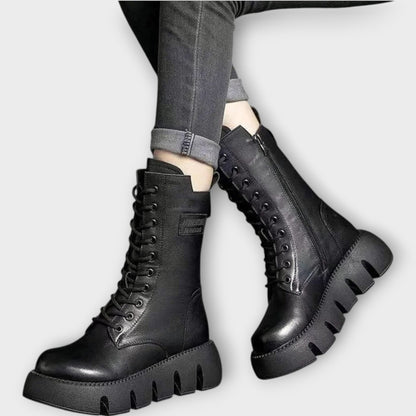 Bottes Combat Chunky avec Bord Bold