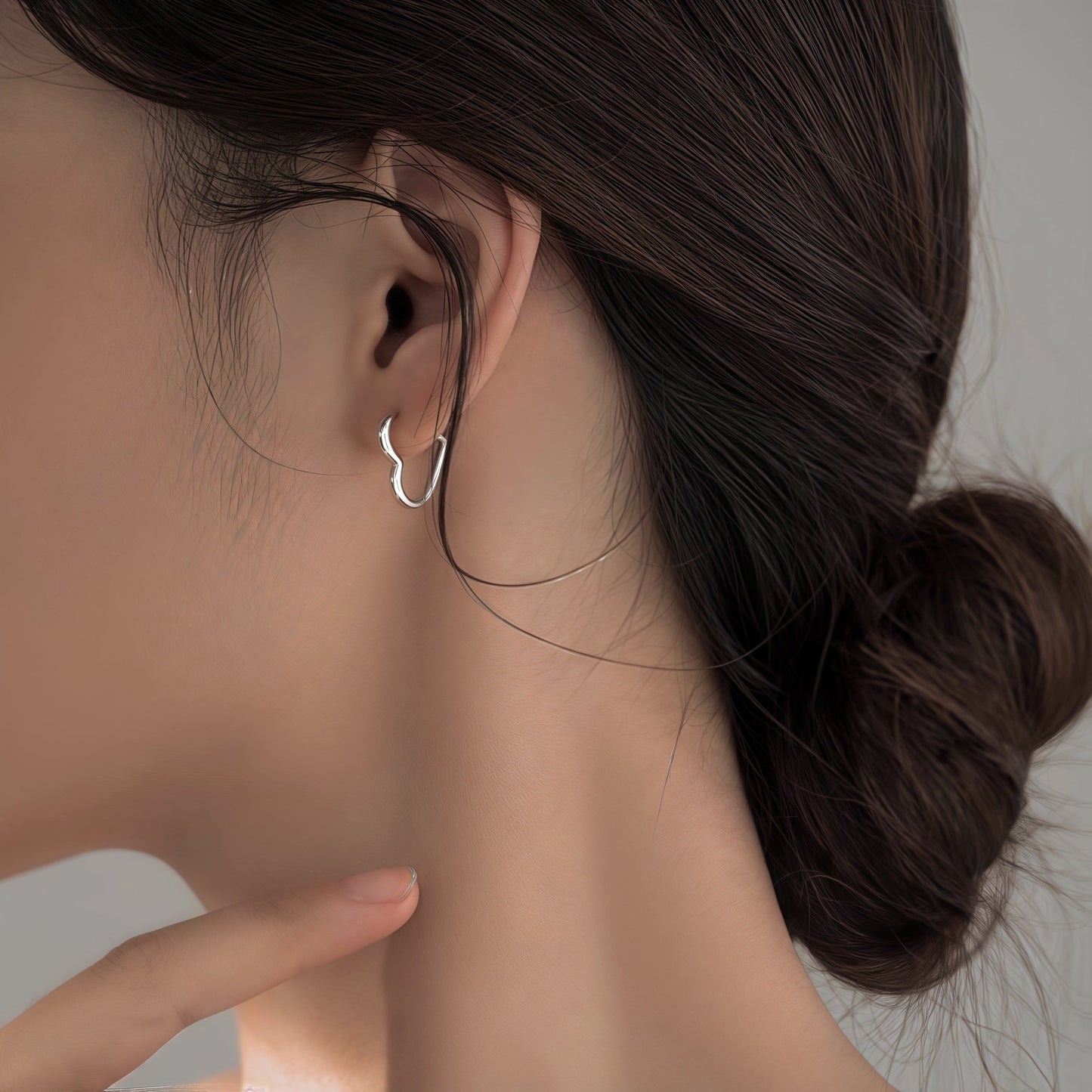 Boucles d'oreilles en acier inoxydable cœur doré
