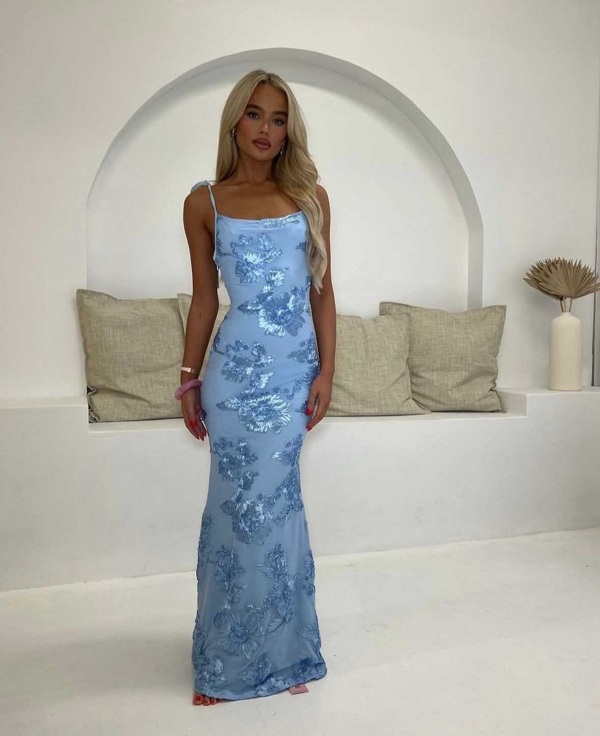 LILY - Robe Maxi Fleurie avec Bretelles Ajustables