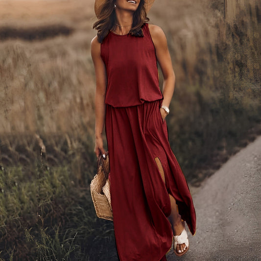 Robe Mina avec ourlet ouvert et poches doubles