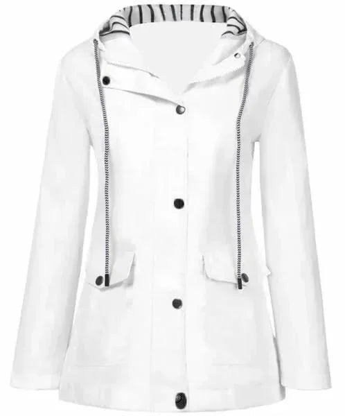Ilektra - Veste Élégante Imperméable à Manches Longues avec Capuche