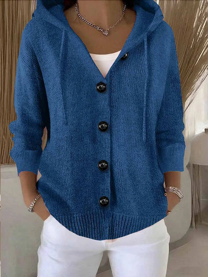 Cardigan uni à manches longues pour femmes