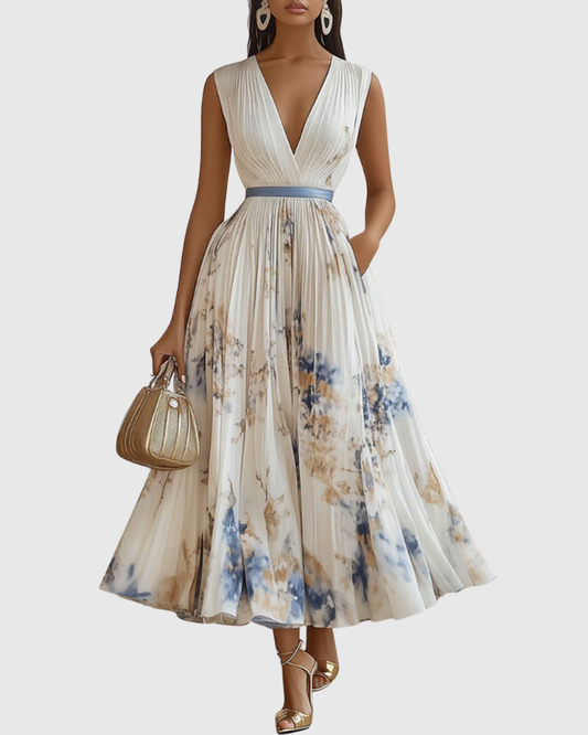 Rowella | Robe Maxi Plissée Élégante