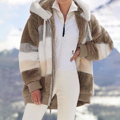 KAREN | Manteau Oversized en Fausse Fourrure avec Capuche et Chaud