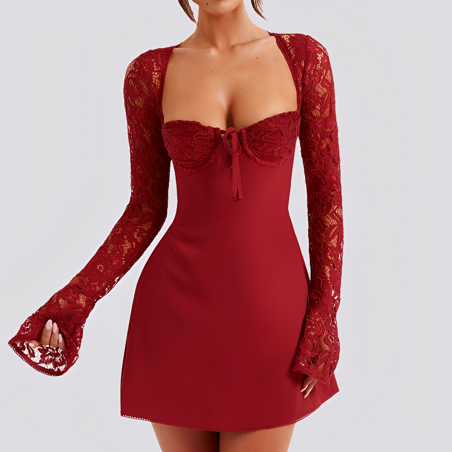 Emmy - Élégant, robe courte ajustée sans dos pour femmes