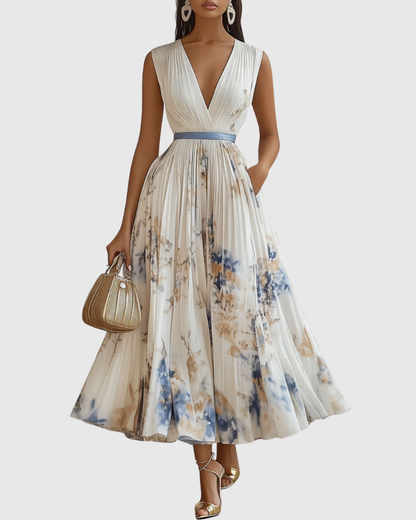 Robe Longue Plissée Élégante Rowella - Maxi Robe Fluide Femme