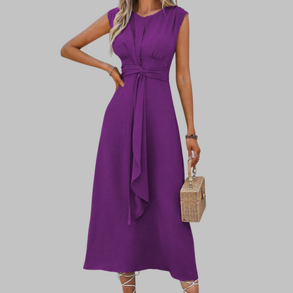Robe Longue Élégante Sans Manches Col Rond - Robe Maxi Chic pour Femme