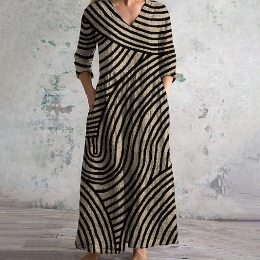 Eve | Robe à Rayures Vintage