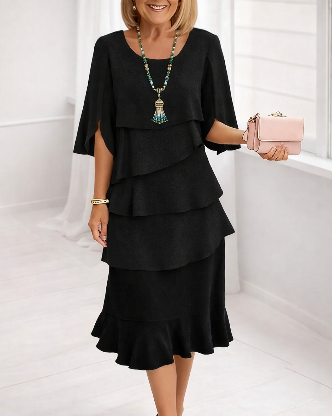 Patricia | Robe à Volants Élégante et Confortable