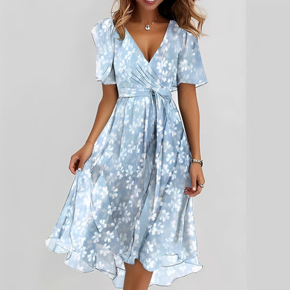 Gemma - Robe midi élégante à manches courtes pour femmes