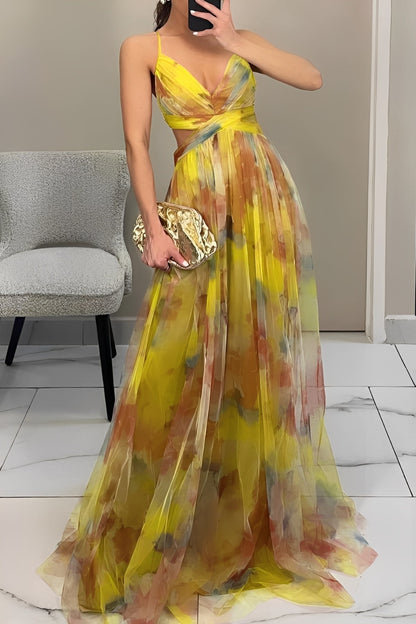 Olivia - Robe longue élégante avec imprimé floral pour femmes