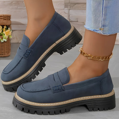 Elise - Mocassins plateforme élégants mat pour femme