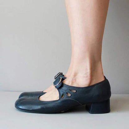 Beatrice - Sandales en Cuir à Talon et Boucle Ajustable Orthopédique