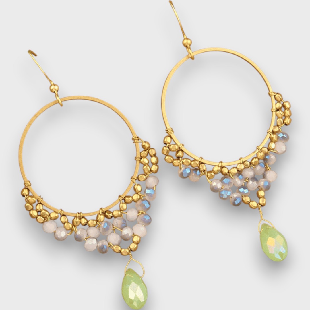Isalda – Boucles d'Oreilles Vintage en Bois et Perles