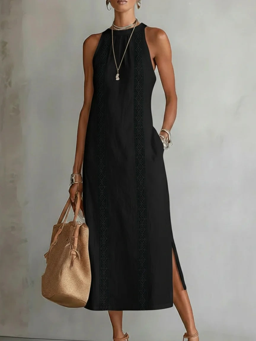 Robe Maxi Vittoria - Élégance Intemporelle et Broderie Artisanale