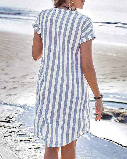 Pamela™ | Robe Élégante à Rayures