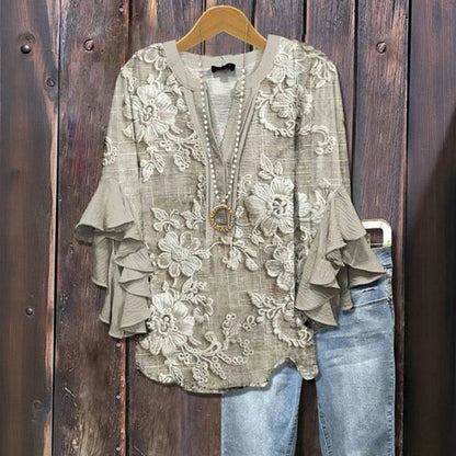 Viola™ - BLOUSE À IMPRIMÉ FLORAL VINTAGE