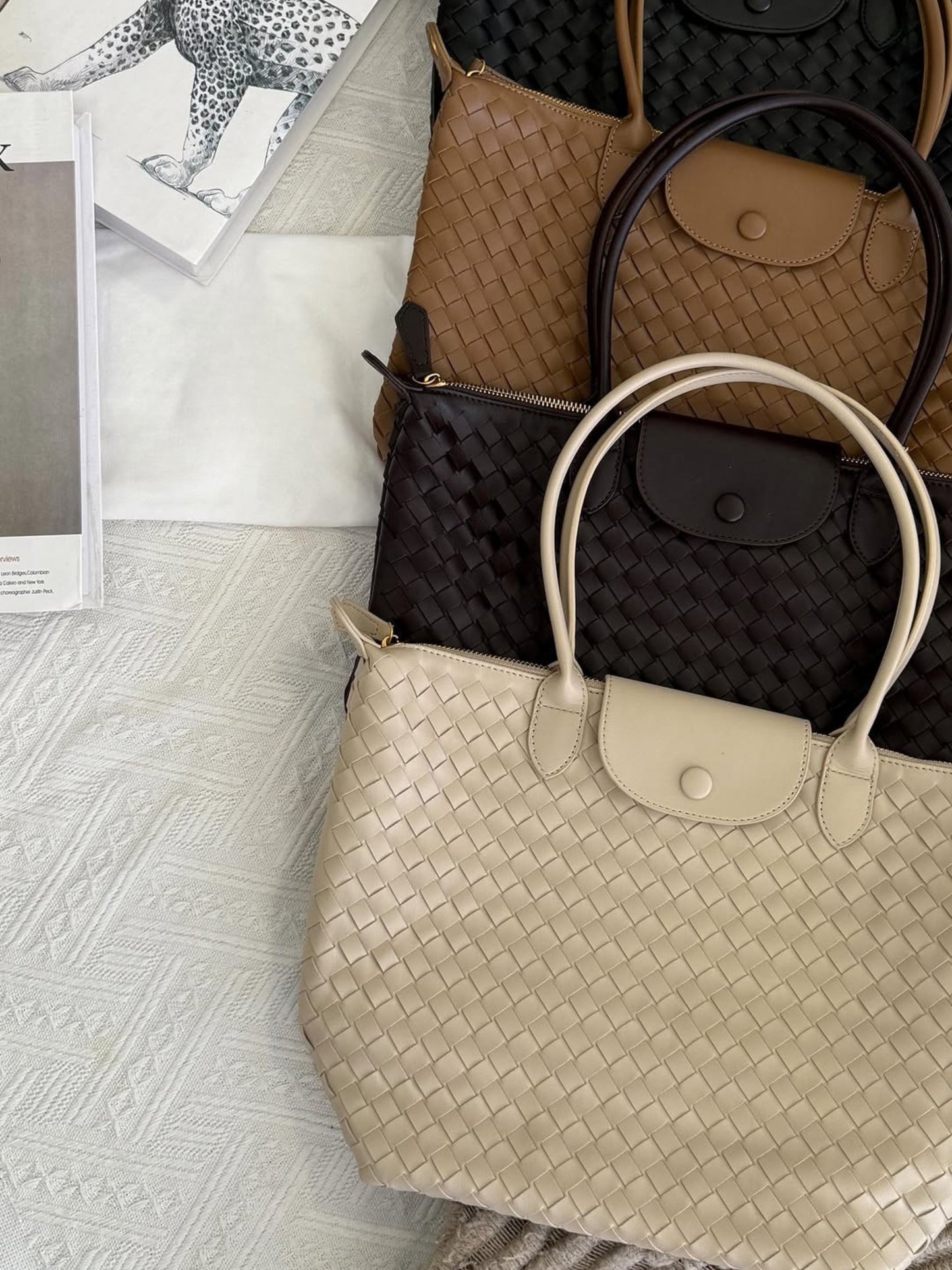 Isabelle | Sac Tote Spacieux Tissé pour Tous les Jours