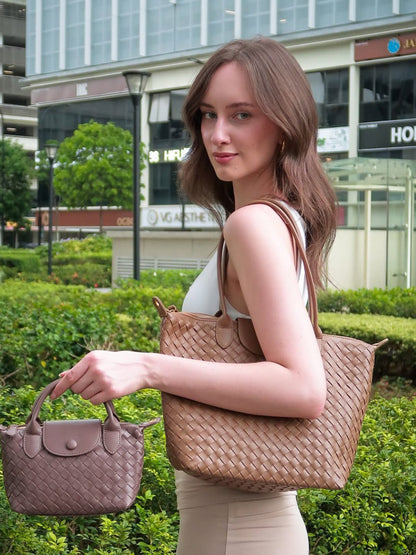 Isabelle | Sac Tote Spacieux Tissé pour Tous les Jours