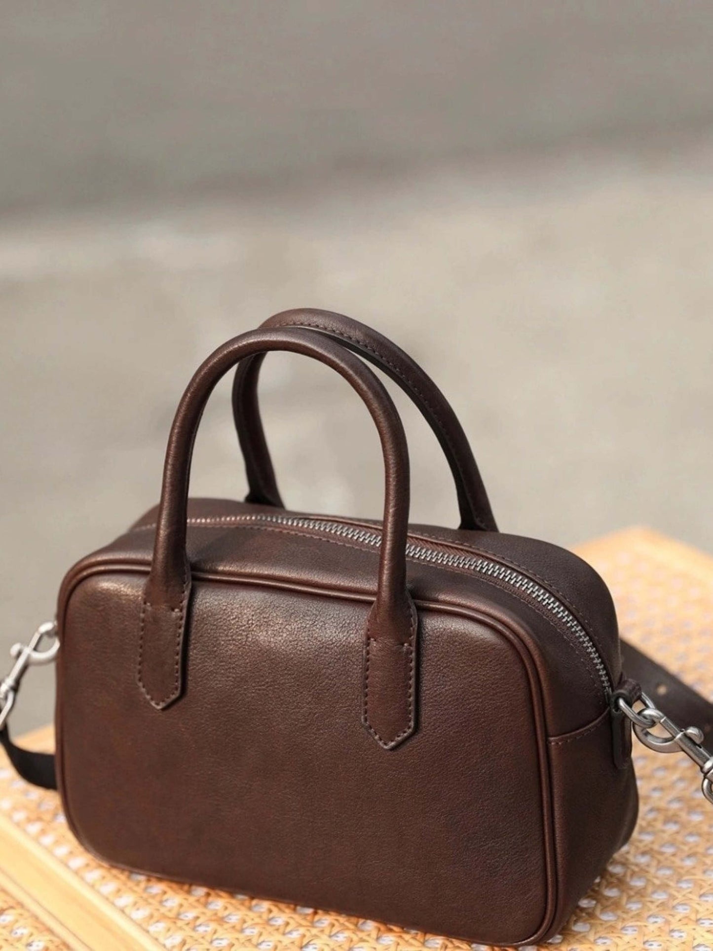 Eliza | Sac Carré avec Fermeture Éclair Brillante