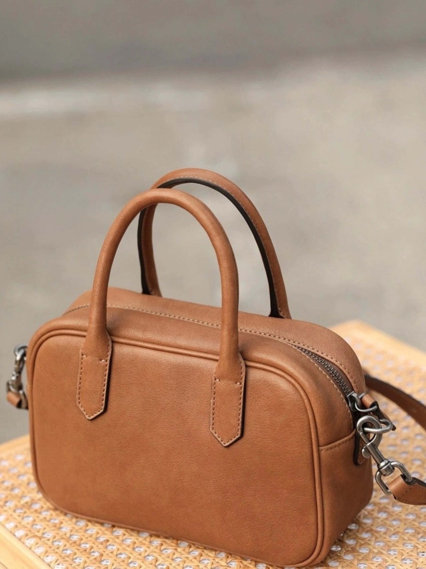 Eliza | Sac Carré avec Fermeture Éclair Brillante