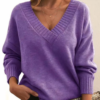 Aria | Pull Chic à Col V Profond Détendu