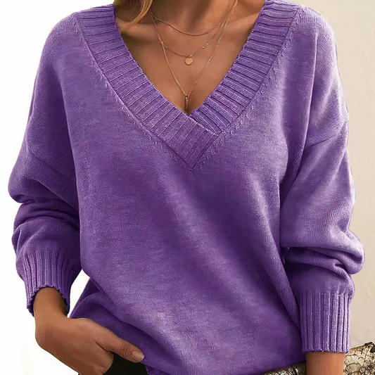 Aria | Pull Chic à Col V Profond Détendu