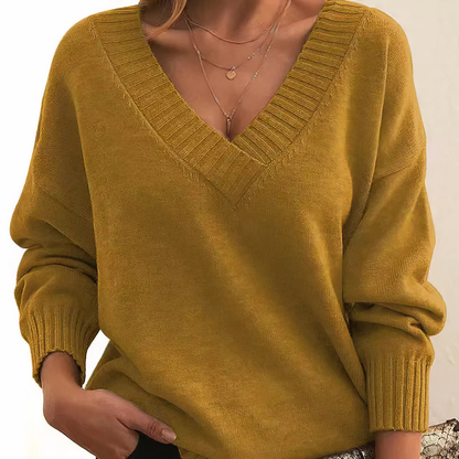 Aria | Pull Chic à Col V Profond Détendu