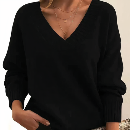 Aria | Pull Chic à Col V Profond Détendu