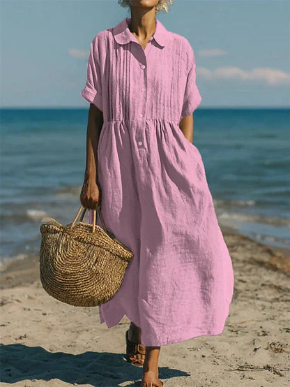 Alice™ | Robe Chemise en Coton à Boutons