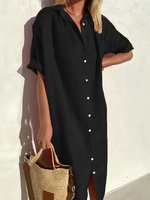 Malloi - Robe Chemise en Lin Sans Effort