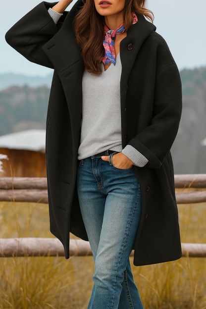 Kaia - Manteau Décontracté avec Capuche Élégante