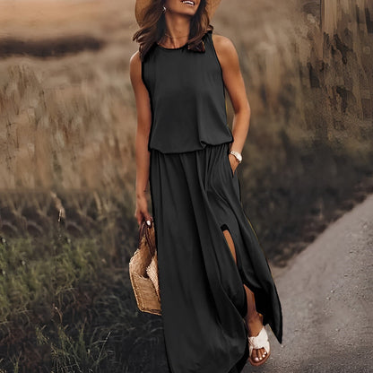 Robe Mina avec ourlet ouvert et poches doubles