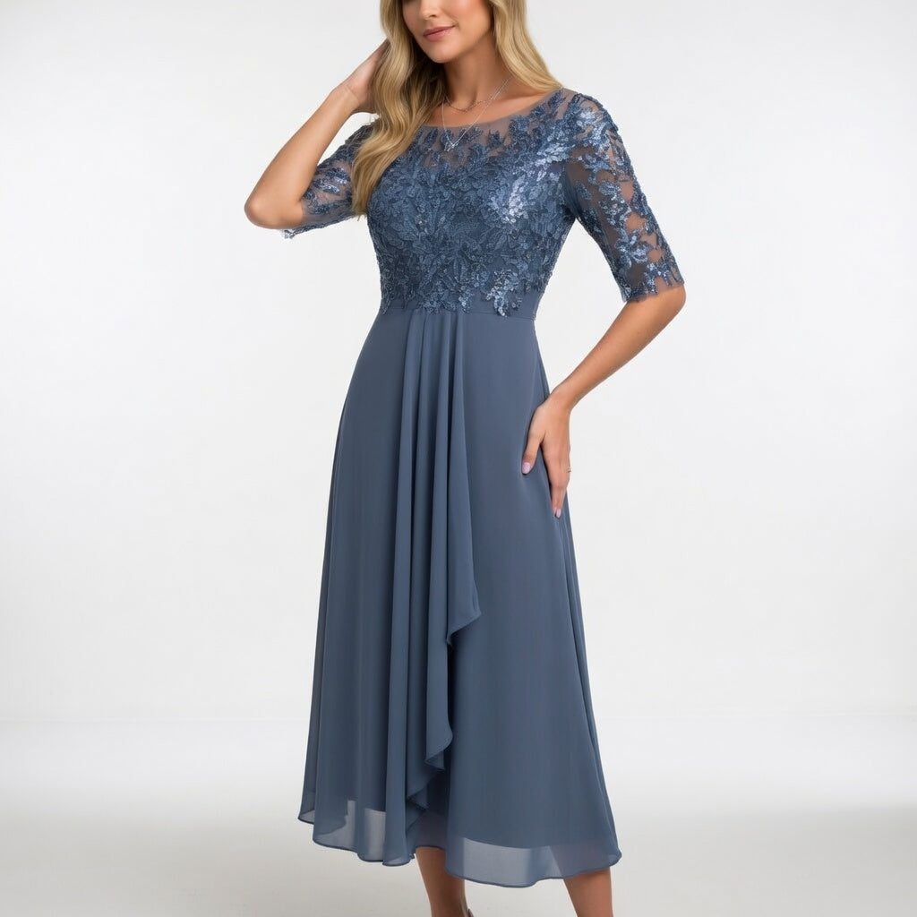 Robe midi en dentelle - Élégance intemporelle pour femme