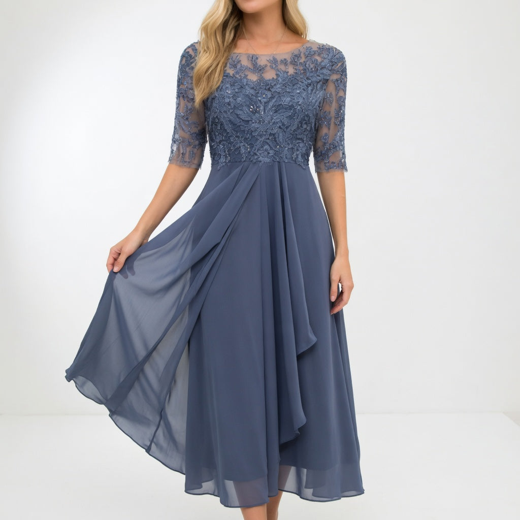 Robe midi en dentelle - Élégance intemporelle pour femme