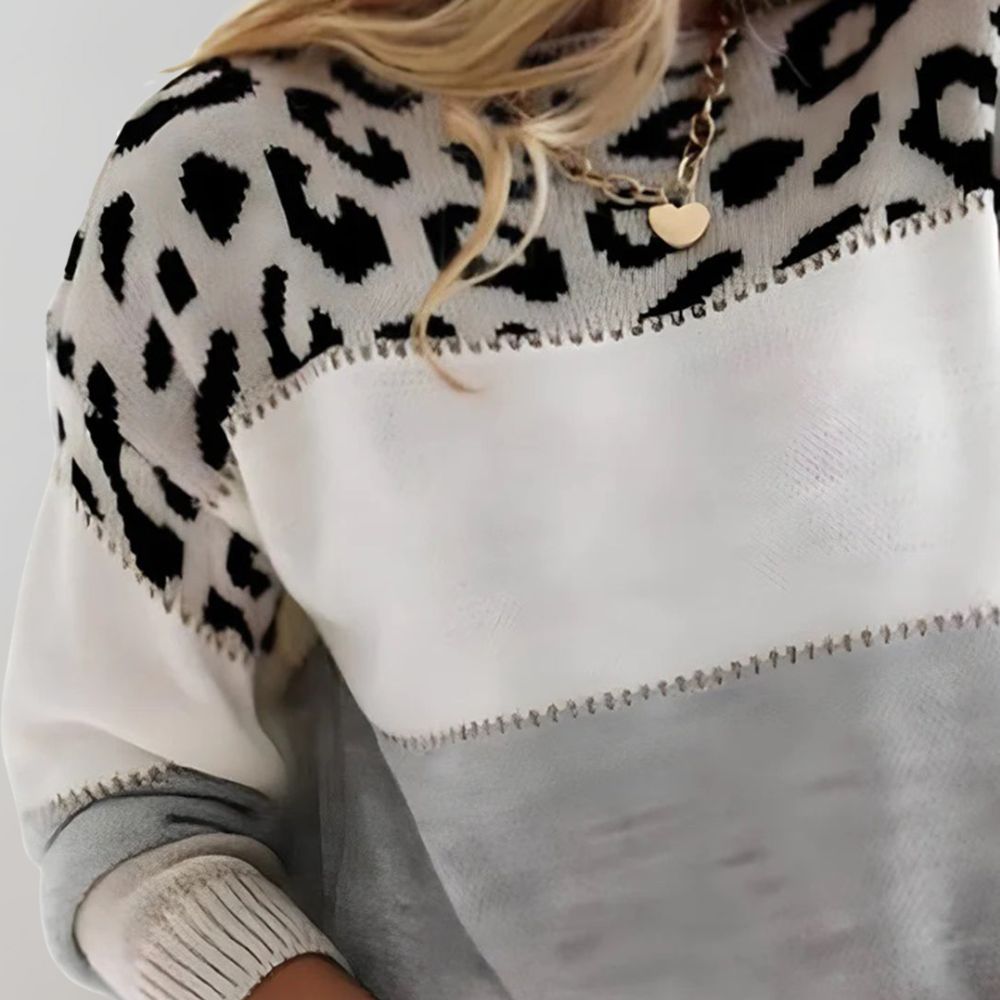 Cheyenne - Sweatshirt Casual avec Imprimé Léopard