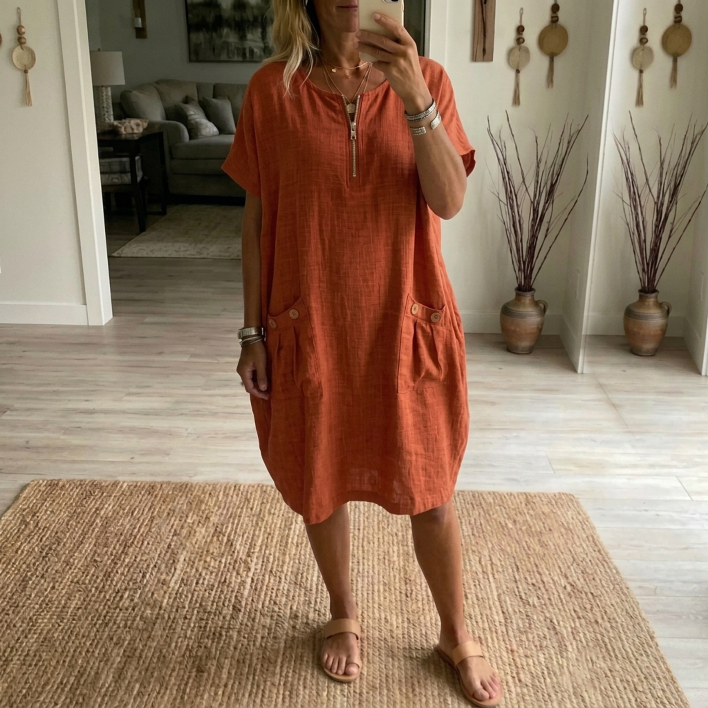Pascale™ | Robe Maxi avec Zip Frontal.