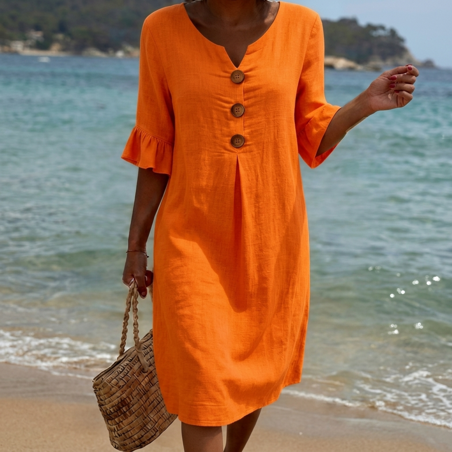 Radmila™ | Robe longue à manches longues avec texture.
