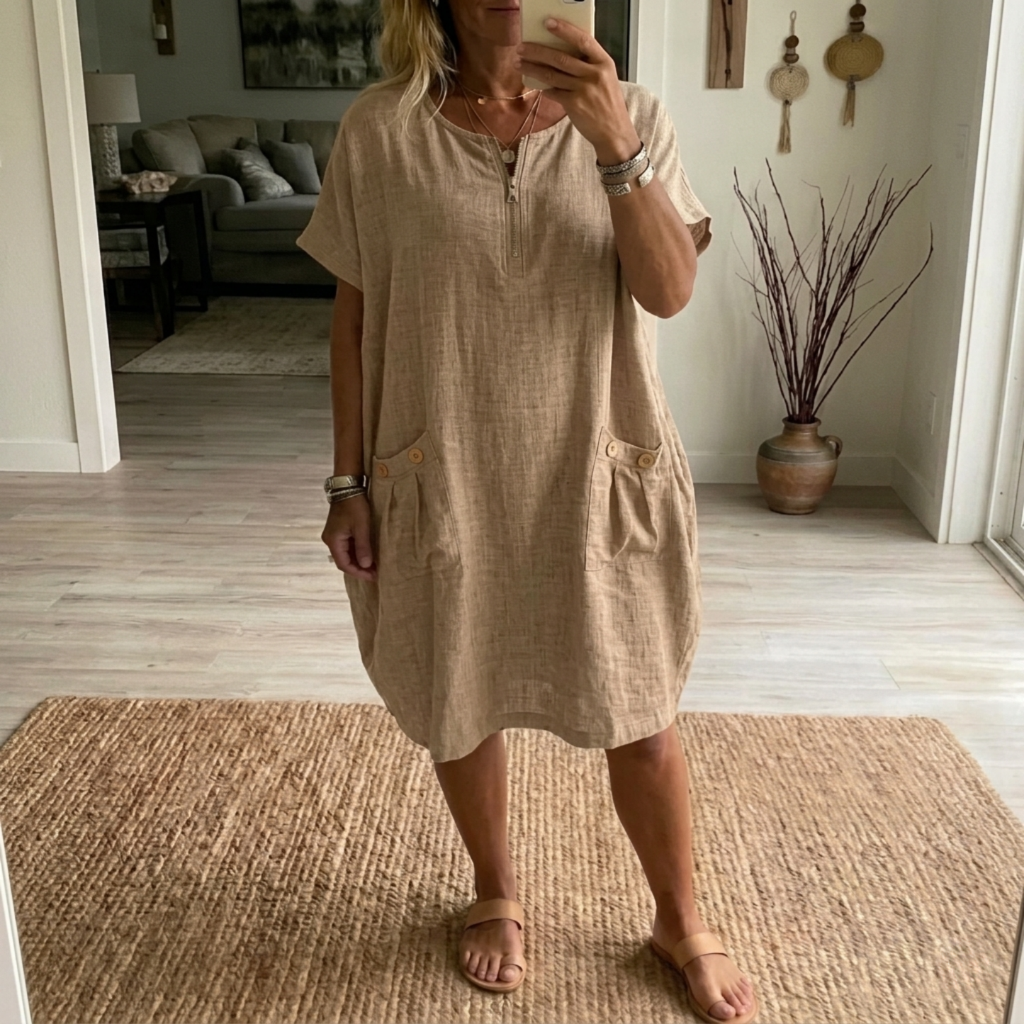 Pascale™ | Robe Maxi avec Zip Frontal.