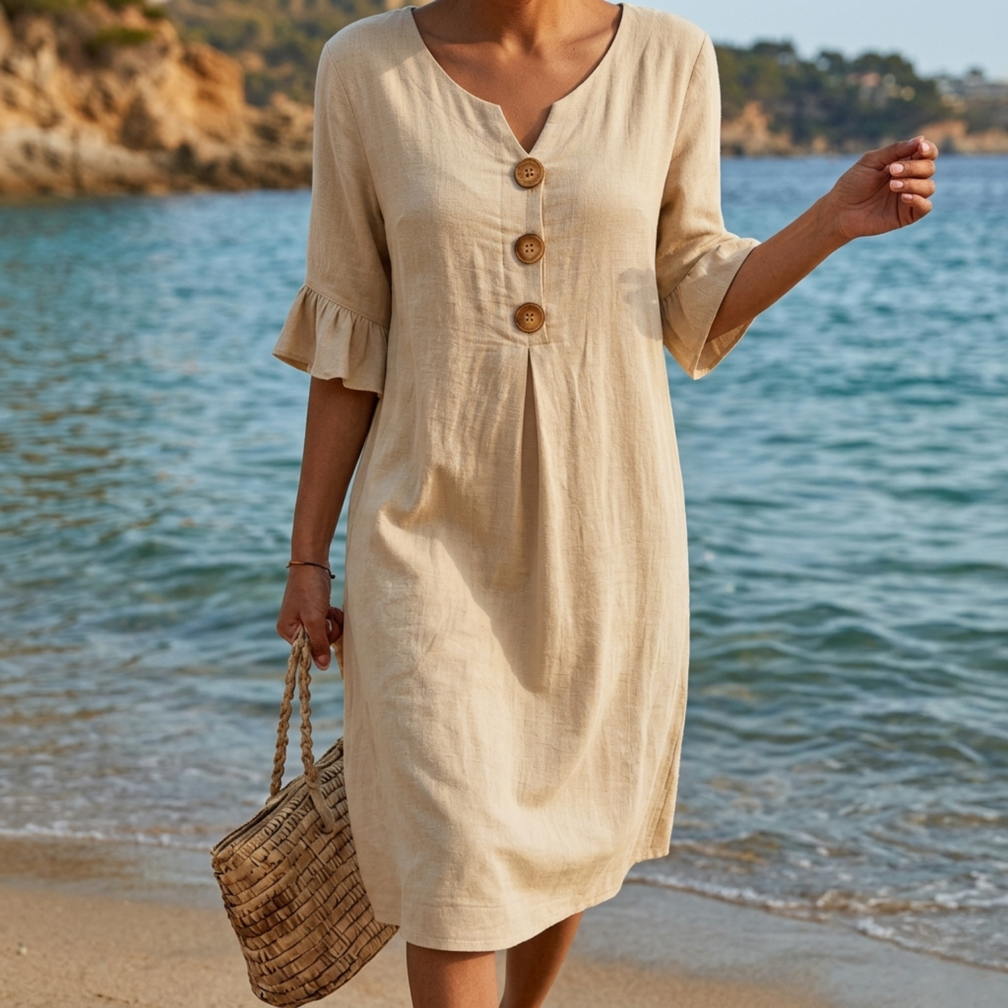 Radmila™ | Robe longue à manches longues avec texture.