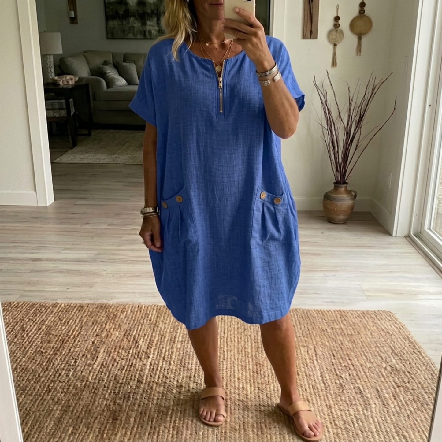 Pascale™ | Robe Maxi avec Zip Frontal.