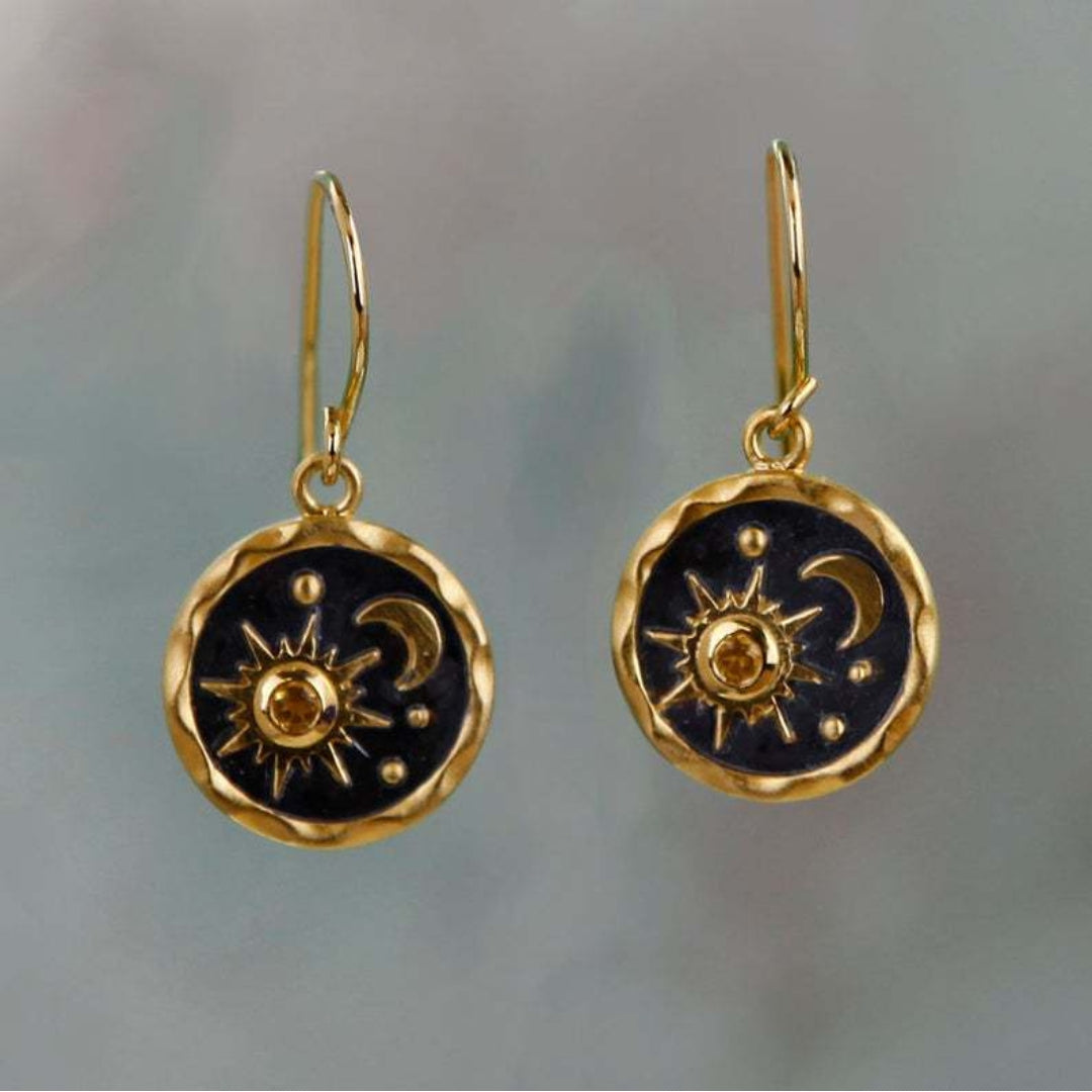 Boucles d'oreilles Boho Soleil & Lune