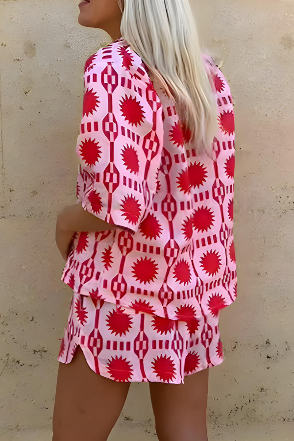 MARISSE – ENSEMBLE DE CHEMISE IMPRIMÉE ET SHORT STYLE PLAGE