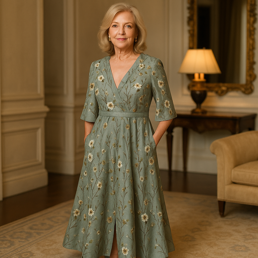 Hazel - Robe Boho Élégante avec Col en V et Ceinture