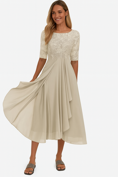Ximena - Élégant Robe en Dentelle pour Femme au Genou